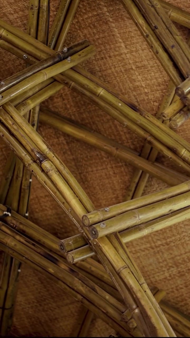 A roof woven in bamboo