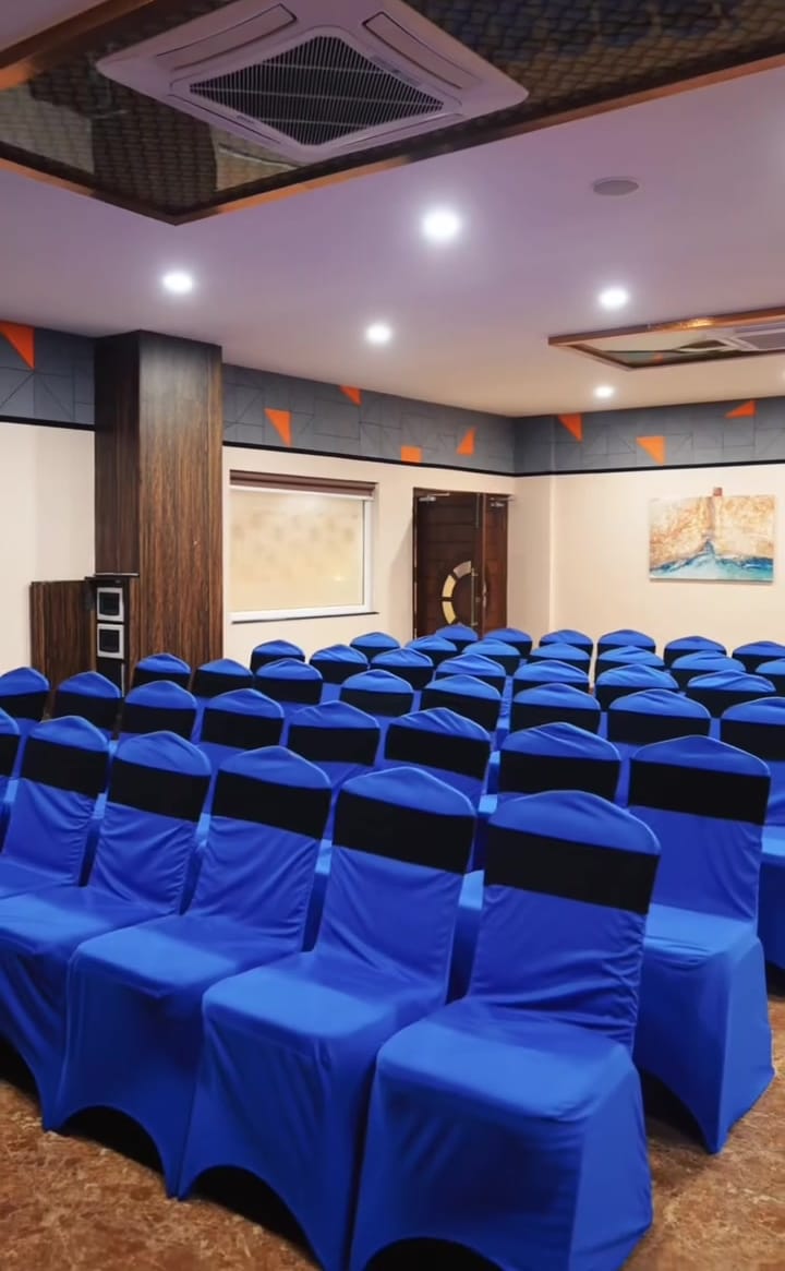 Sapphire hall set with blue chair covers