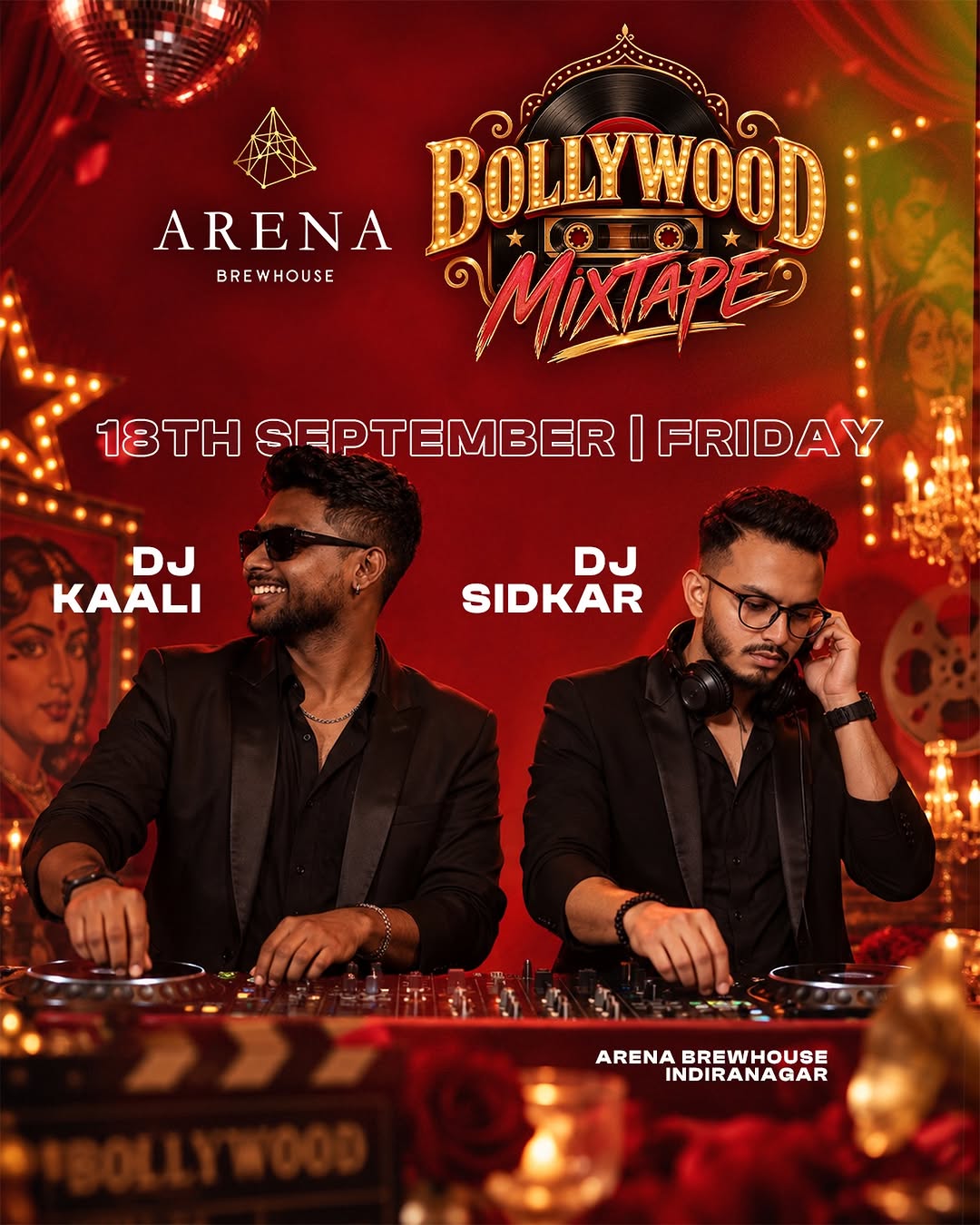 Bollywood Mixtape poster with DJ Kaali and DJ Sidkar