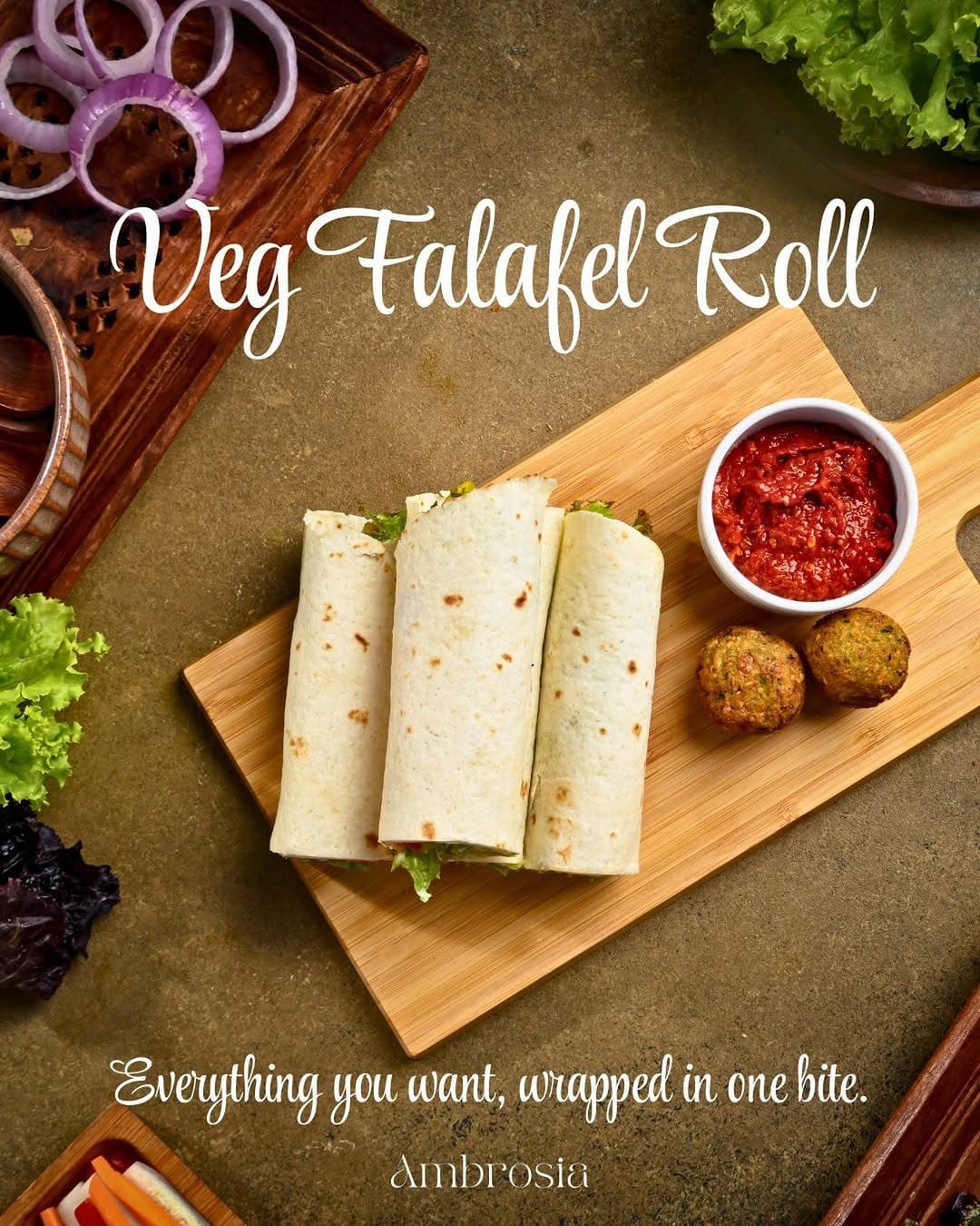 Veg Falafel Roll, as posted by Ambrosia