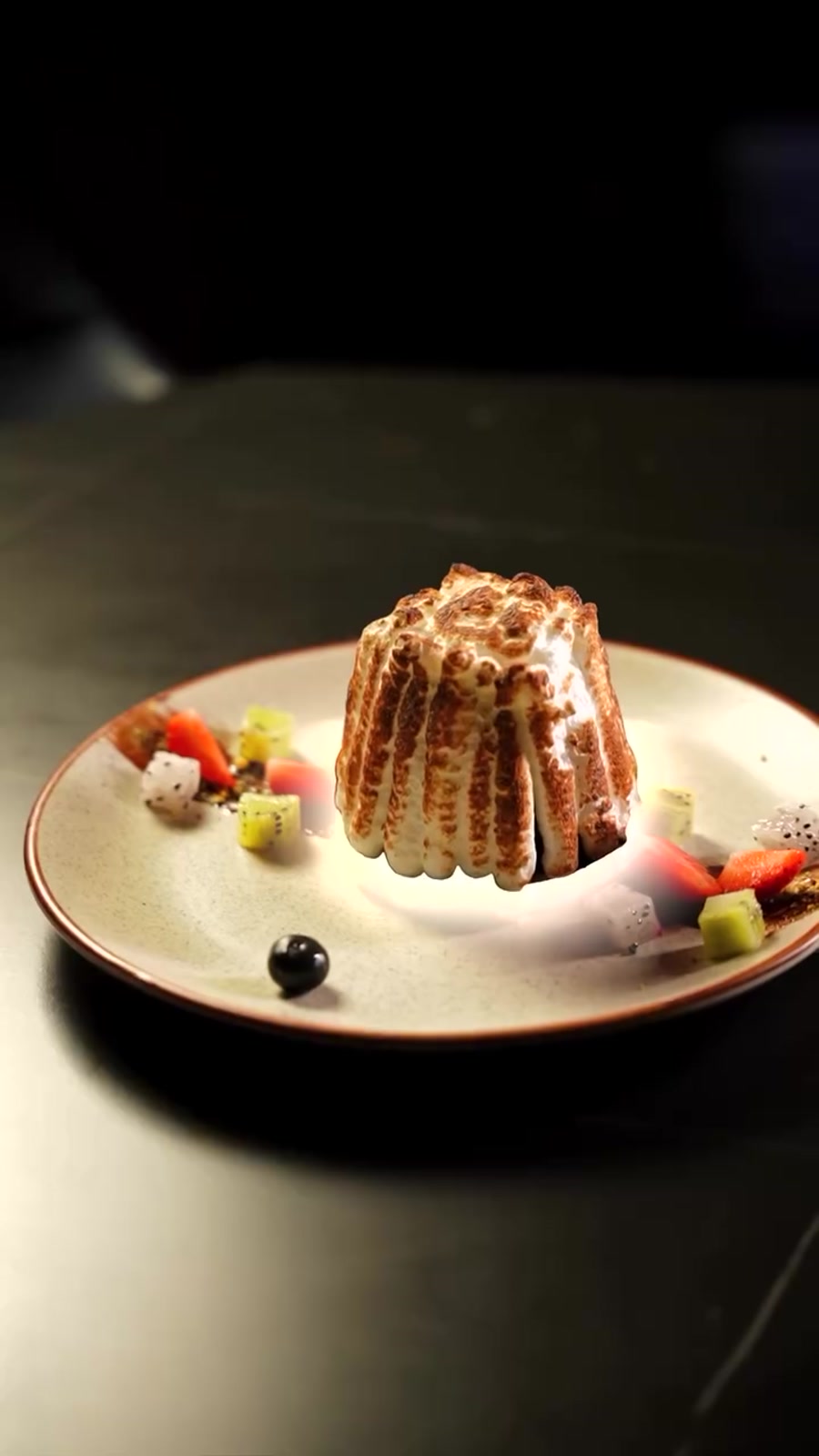 A plated dessert