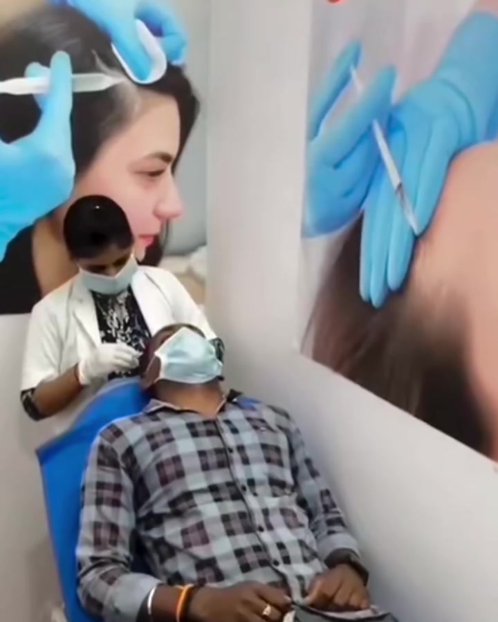 A PRP session in the treatment chair