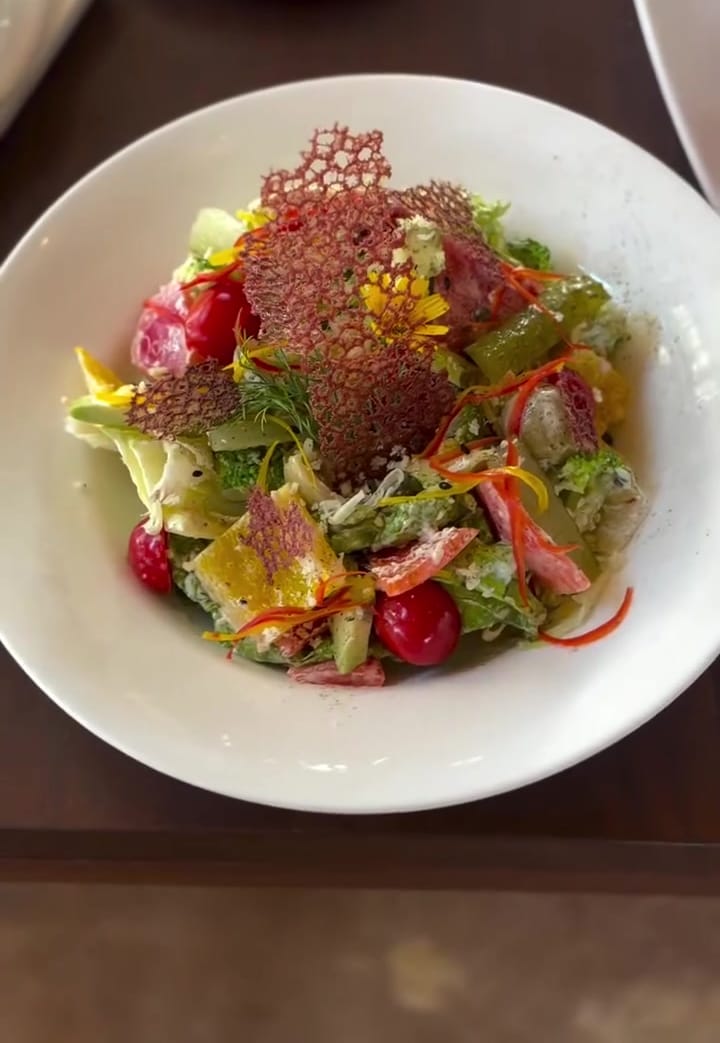 A salad built like a centrepiece