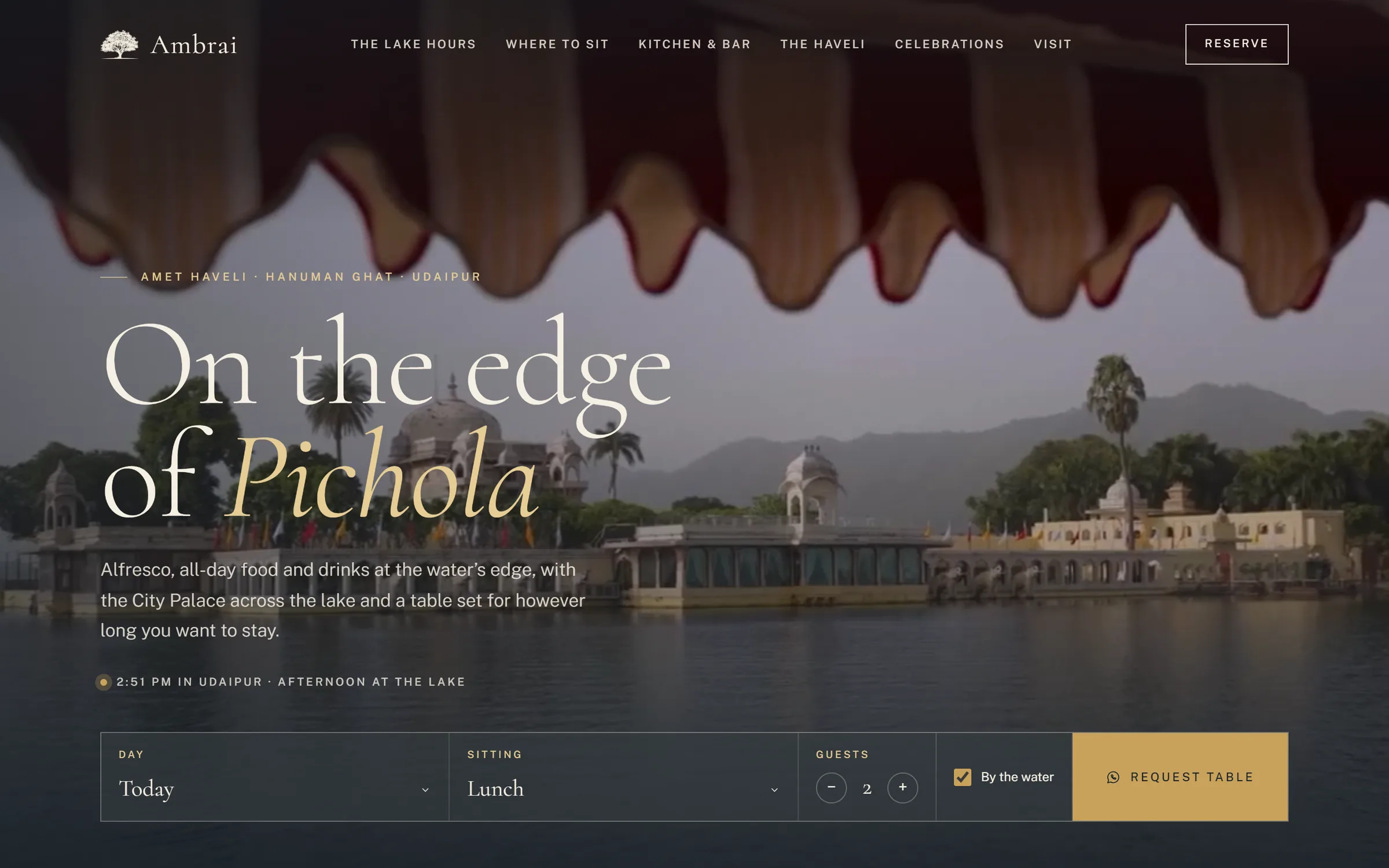 Ambrai website on desktop