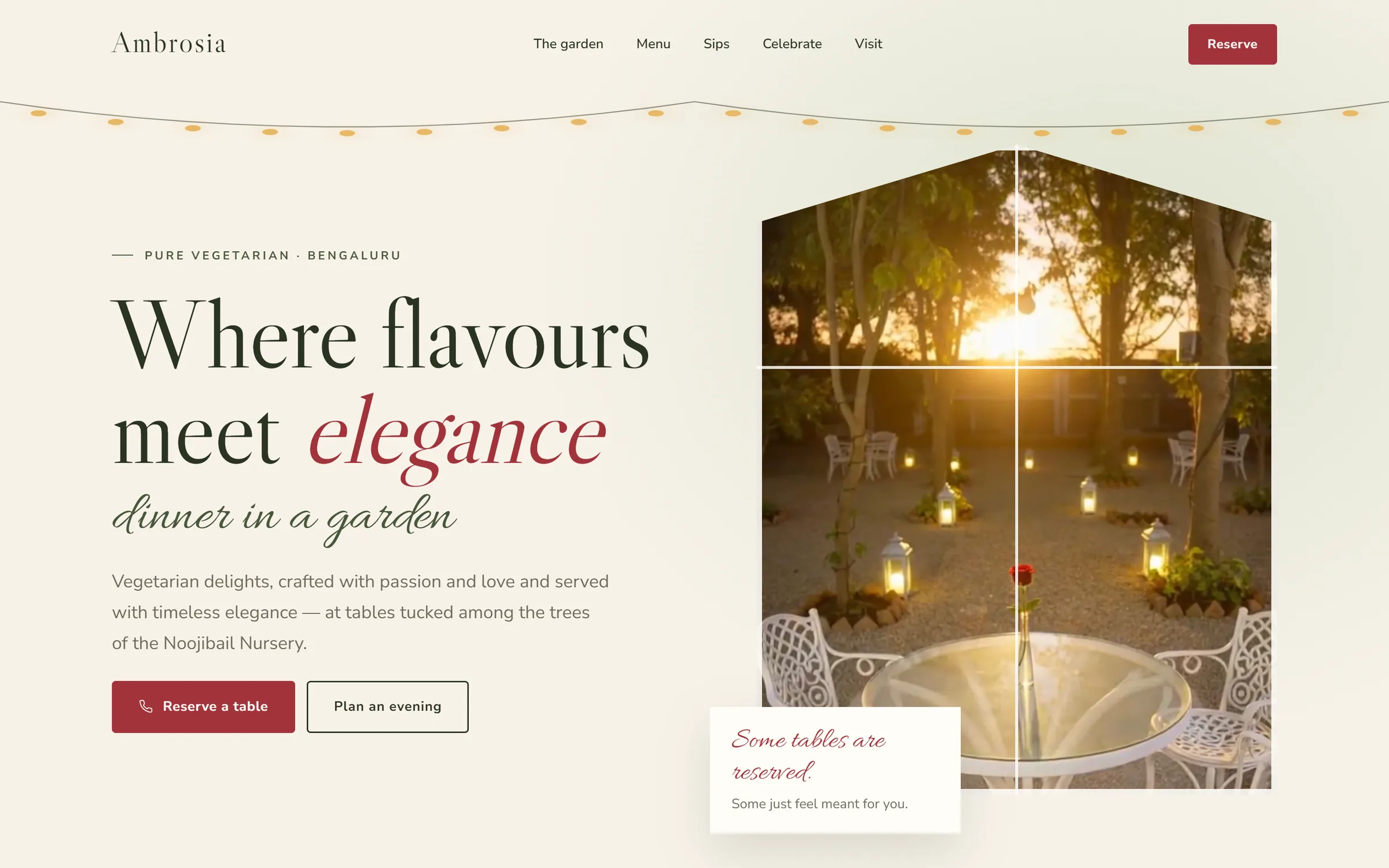 Ambrosia website on desktop
