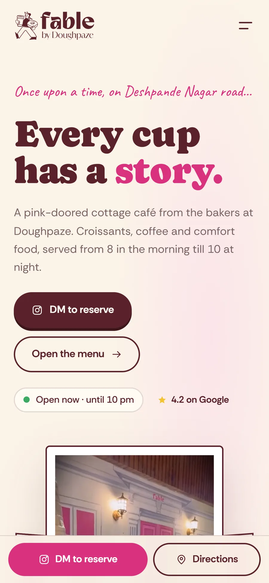 Fable by Doughpaze website on mobile