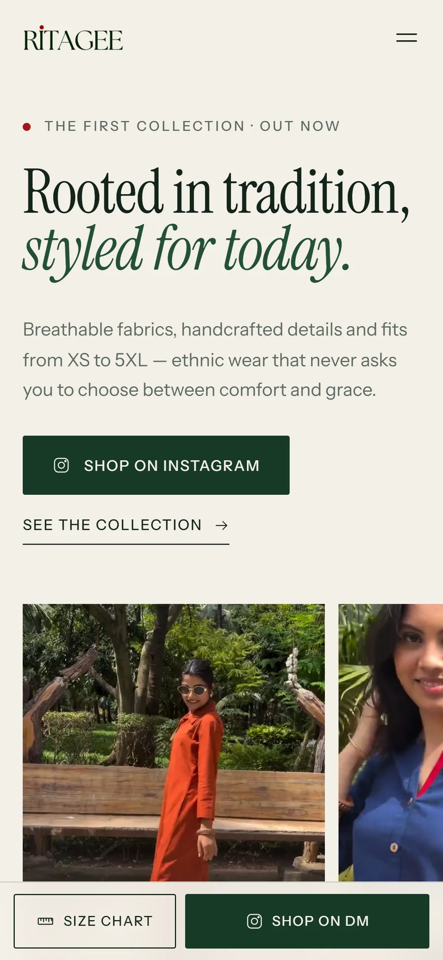 Ritagee website on mobile