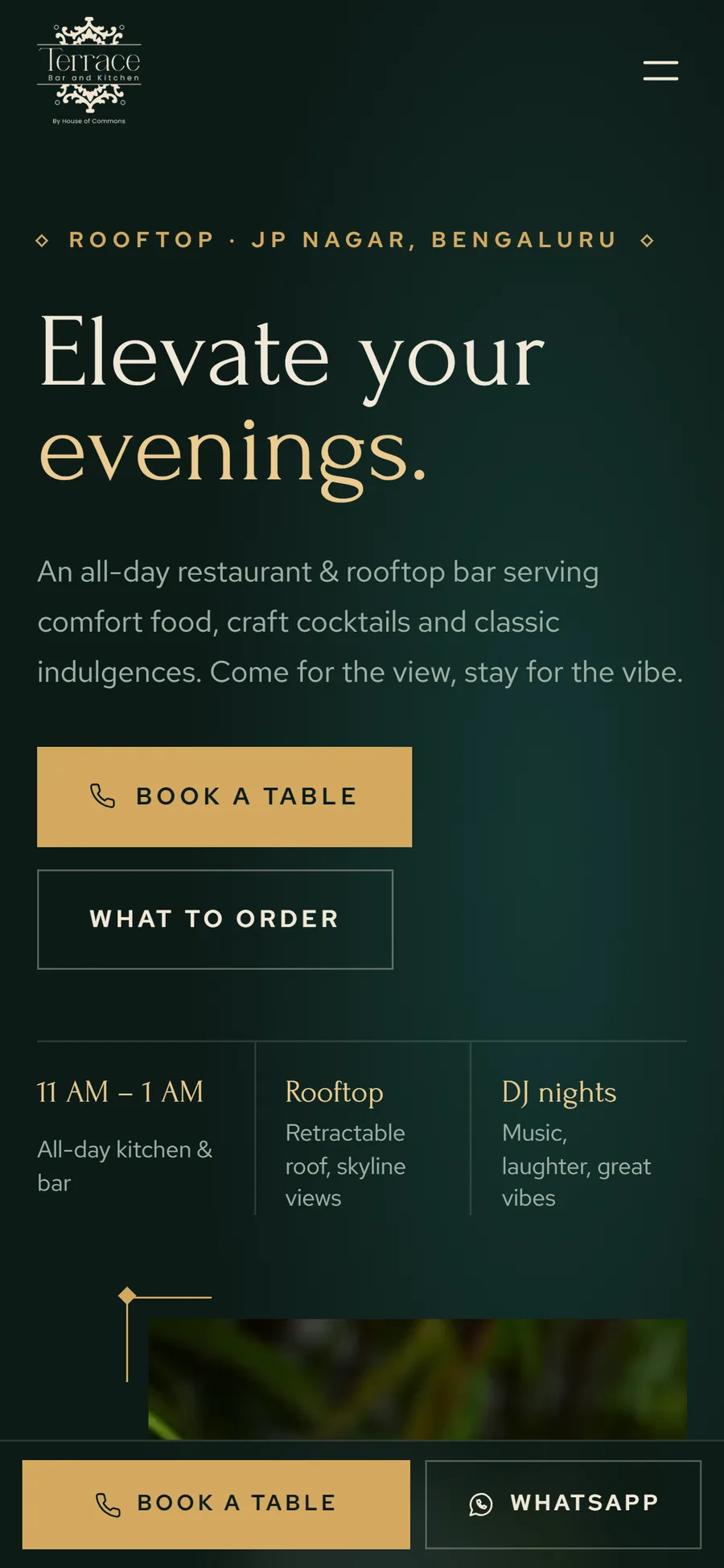 Terrace by House of Commons website on mobile